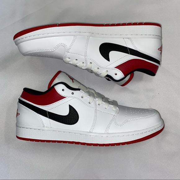 Nike Air Jordan 1 Low Men’s University Red White - Picture 2 of 5